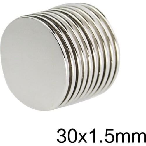 2/5/10pcs 30x1.5mm Powerful Magnets NdFeB Permanent Round Magnet 30x1.5 mm N35 Neodymium Magnetic Super Strong magnet 30*1.5 mm