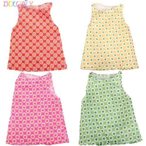 Doll Talk 4 Colors Doll Outfit Clothes For 18 Inch Baby Dolls Clothes For 18" 43cm Bebe New Born Doll Daisy Flower Dress