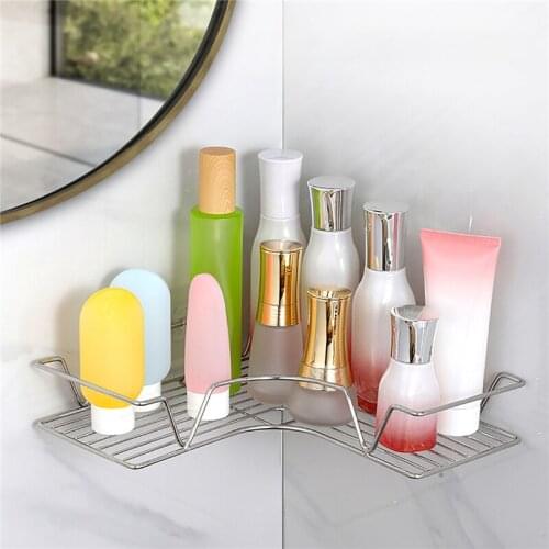 Wall Mounted Bathroom Storage Shelf Shower Room Corner Triangle Organizer Basket Cosmetic Shampoo Shower Gel Hanger Storage Rack