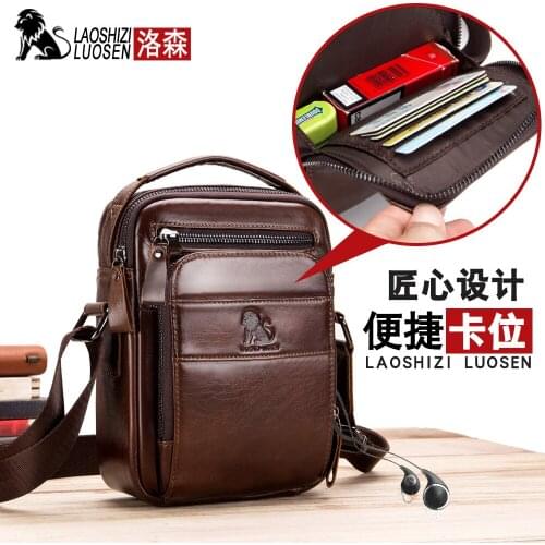 101618 newhotstacy men handbag male small Leather shoulder bag man retro messenger bag