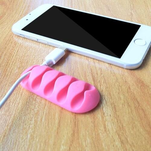 New Cable Organizer Color Silicone USB Cable Winder Desktop Tidy Management Clips Cable Holder for Mouse Headphone Wire Organize
