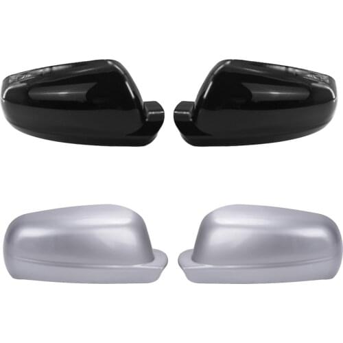 Pair Black Silver Car Rearview Mirror Cover Housing Casing Protection Caps For Golf Mk4 BORA Passat B5 1998-2005 Jetta 2001-2004