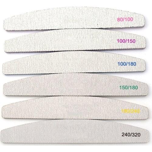 1 Pc Half-Moon-Shaped Nail File Nail Buffer Washable Grinding Polishing Sanding Buffing Pedicure Nail Art Tools