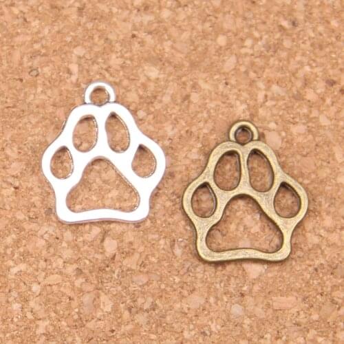 24pcs Charms dog bear paw 19x17mm Antique Pendants,Vintage Tibetan Silver Jewelry,DIY for bracelet necklace