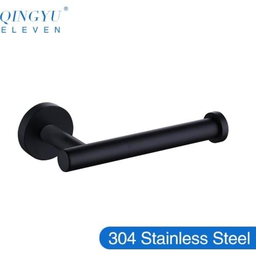 QINGYU ELEVEN toilet paper holder 304 stainless steel toilet roll holder black kitchen bathroom wall mounted paper holder