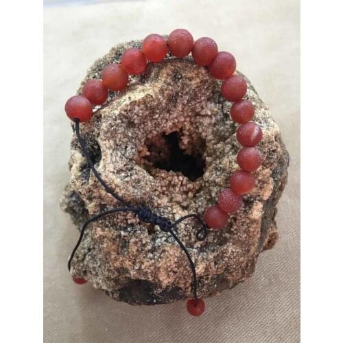 Natural Brown Agate Stone Adjustable Female-Male Bracelet