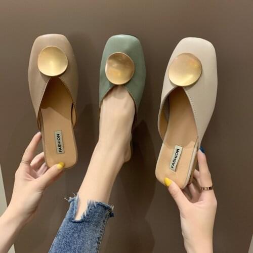 Slippers Women Wear Low Heels and Thick Heels Muller Shoes Lazy Shoes and Slippers Shoes for Women Pumps Women Shoes