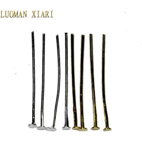 Wholesale 100 Pcs lot Free Shipping Sterling Silvery Golden Eye Flat Head Pins Findings 2.4cm Length DIY Earring