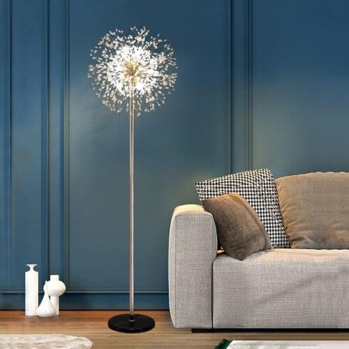Nordic Crystal LED Floor Lamp for Living Room Bedroom Hotel Postmodern lamp Floor corner home decor Marble Dandelion Floor Light