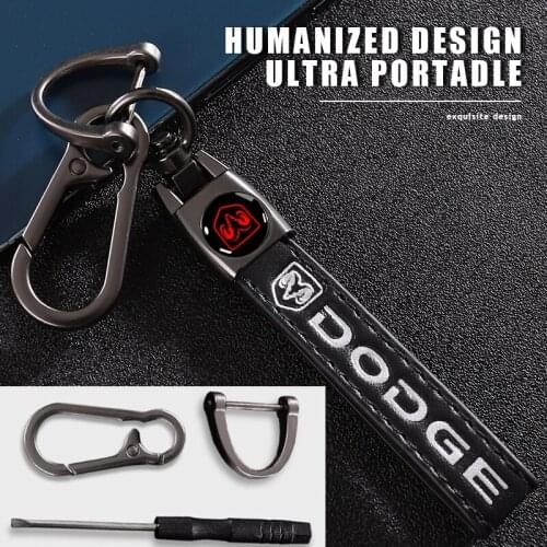 Steel Buckle Car KeyChain With Auto Logo Metal Key Ring Anti-Lost Accessories For Dodge Journey Charger Challenger Caliber Nitro