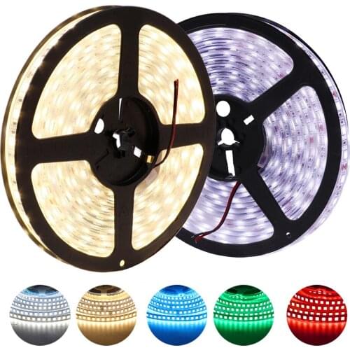 LED Strip DC12V IP20 IP65 IP67 Waterproof 60LEDs/m Flexible LED Light Warm White /White/Red/Green/Blue RGB 5050 LED Strip 5m/lot