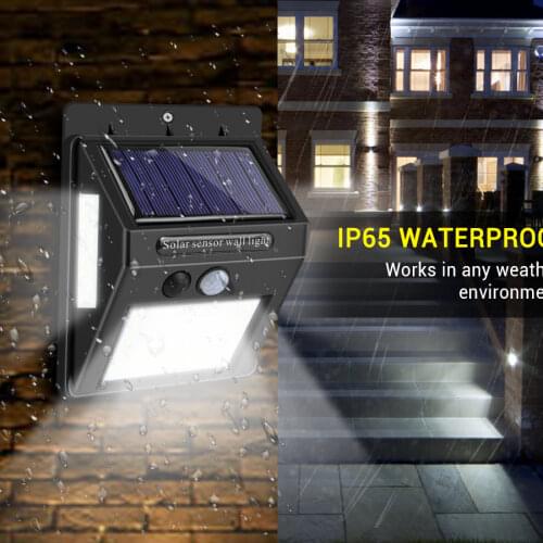 100 LEDs Solar LED Street Lights Outdoor Lighting IP65 High Lumen Solar LED Porch Light PIR Motion Sensor Pathway Wall Lamp
