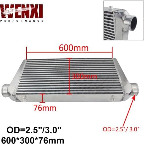 Universal 600*300*76mm Turbo Intercooler OD=2.5" / 3.0" Front Mount intercooler bar&plate WX-IN816