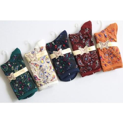 YoYiKamomo Newest Comfortable Vintage Cotton Sock 2018 Original National Wind Autumn Spring High Quality Mori Girl Socks