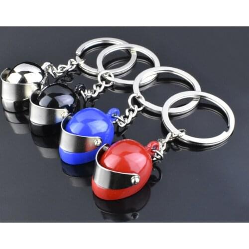 Motorcycle Helmets Safety Auto Bag Car Key Ring KeyChain Gift Jewelry Hot Metal Motorcycle Helmet Key Chain Fashion Stereo