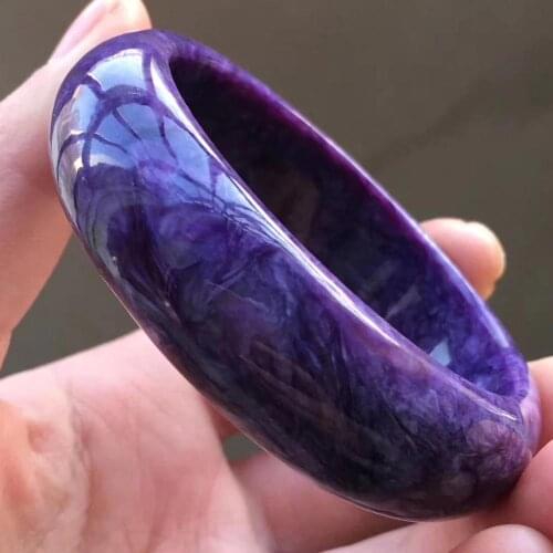 Genuine Natural Purple Charoite Gemstone Beads Bracelet Bangle Crystal Lady Women Fashion Inner Diameter 55.2mm AAAAAA