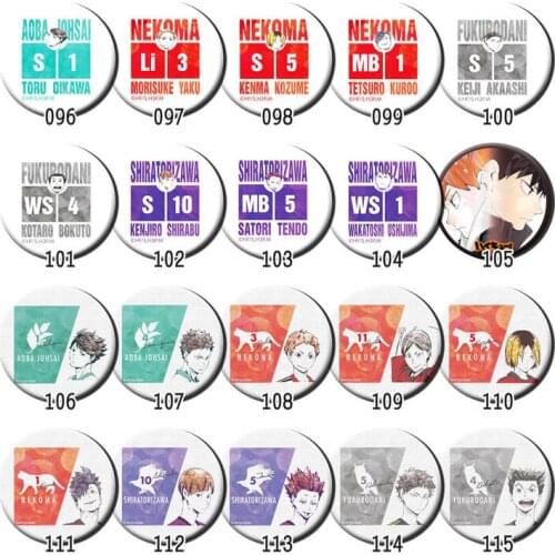 58mm Anime Badges Haikyuu!! Cosplay Fans Hinata Shoyo Brooch Pins Badge For Backpacks