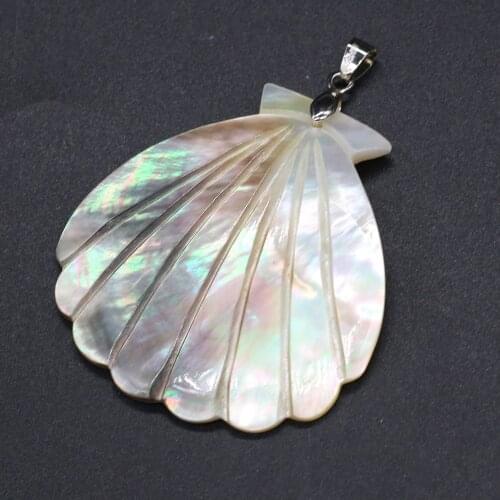 1PC Hot Sale Natural Abalone Shell Material Striped Series Pendant Seashell Charms DIY Necklace Crafts Jewelry Making