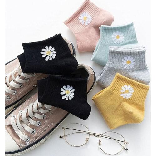 10pairs Women Short Socks Cute Bear College Daisy Fresh Female Socks Soft Cotton Spring Summer Autumn Hot Sale Girls Short Socks
