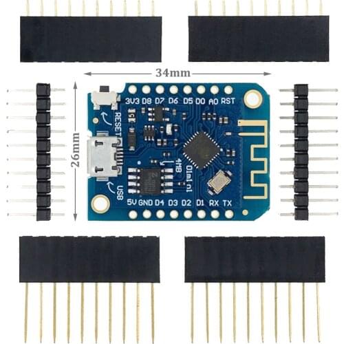 10PCS/LOT For Wemos D1 Mini V3.0.0 WIFI Internet of Things Development Board Based ESP8266 CH340 CH340G For Arduino Nodemcu