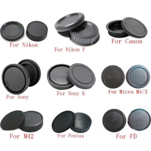 10pcs/lot camera Body cap + Rear Lens Cap for Canon nikon Sony NEX for Pentax Olympus Micro M4/3 Panasonic M42 FD Camera Mount