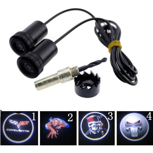 2 x Car Door Light Laser Welcome Ghost Shadow Projector Logo Light For CORVETTE