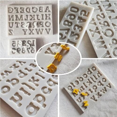 3pcs/set Stripe Uppercase&Lowercase Letter&Number Silicone Mold Fondant Chocolate Molds Cake Decorating Tools Kitchen Bakeware