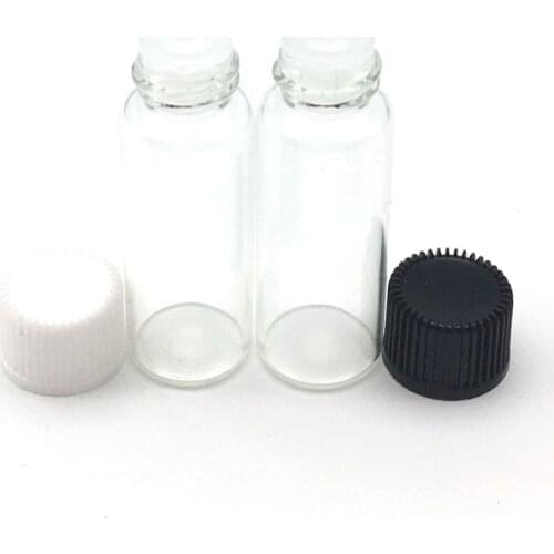5pcs Small Essential Oil 5ml Glass Bottle With Pull Orifice Rducer Screw Cap Empty Wishing Perfume Clear Vial