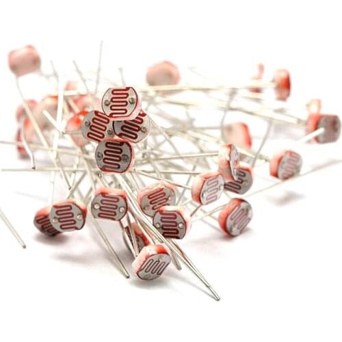 50PCS/lot LDR Photo Light Sensitive Resistor Photoelectric Photoresistor 5528 GL5528 5537 5506 5516 5539 5549 For Arduino