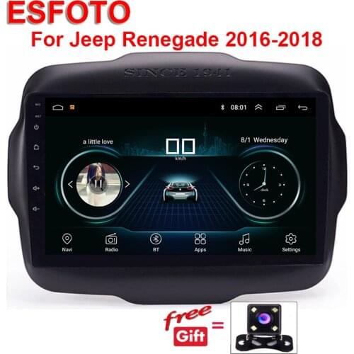 9" Android 8.1 Car DVD Video Player GPS For Jeep Renegade 2015 2016 2017 2018 audio car radio head unit stereo navi wifi BT