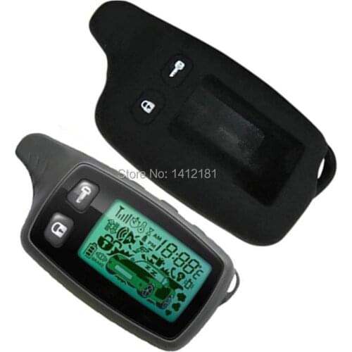 10 PCS/lot TW9010 LCD Remote Control Key Keychain + Silicone Case for 10PCS Russian Two Way Car Alarm Tomahawk TW-9010 TW-7000