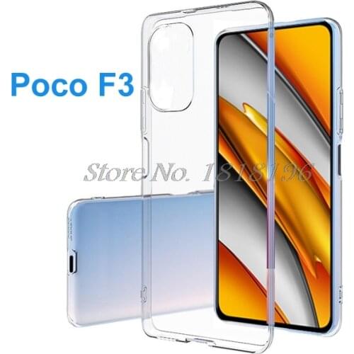 For Xiaomi POCO F3 Case Silicone Shell Soft TPU Phone Capa Anti-knock Back Clear Cover For Pocophone Poko Little F3 Protector