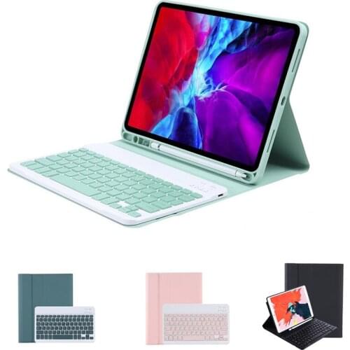 New Wireless Bluetooth Keyboard Case For iPad Air4 10.9th 2020 Ultra Thin Candy Colors Protective With Pen Slot Tablet Keyboard