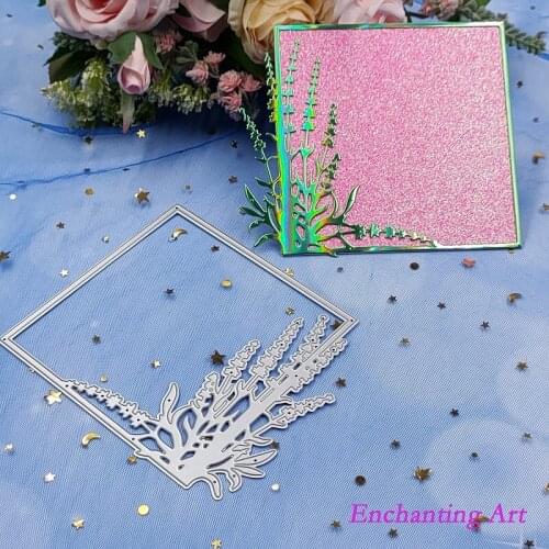 Flowers and Grass Square Decorative Frame Metal Cutting Dies For DIY Scrapbooking Cards Decorative Craft Embossing