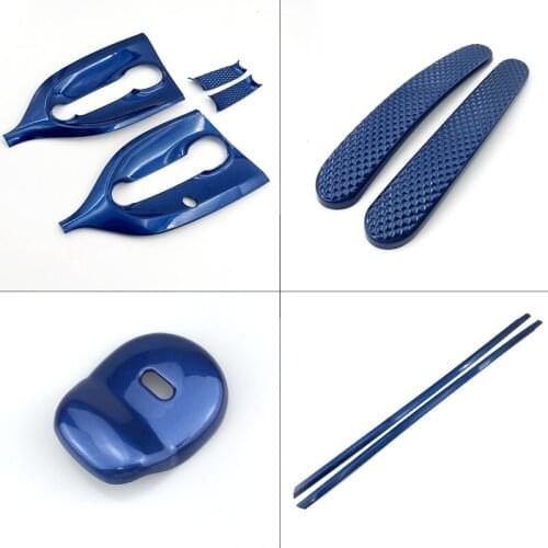Blue Handle Decorative Frame Door Bowl Decoration Stickers Exterior Accessories for 15-20 Smart 453 Fortwo