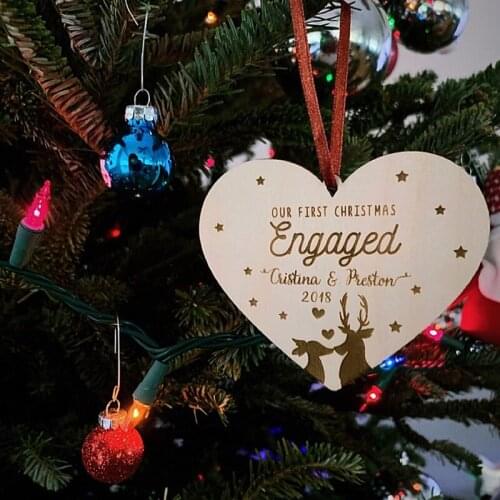 DIY Wooden Christmas Decorations Pendant Ornaments Home Christmas Decorations Wood Chip Tree Ornament