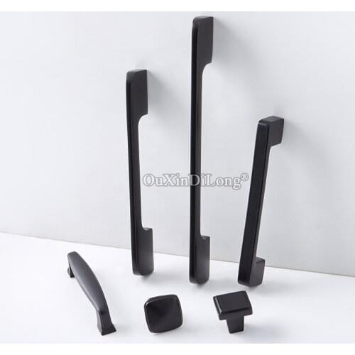 Designed 10PCS European Solid Brass Kitchen Cabinet Door Handles Cupboard Wardrobe Drawer Cabinet Pulls Handles and Knobs Black