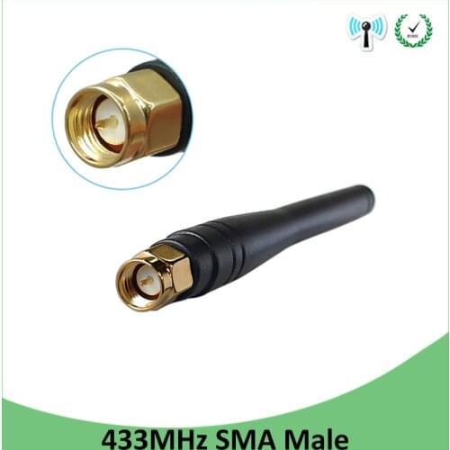 10pcs 433MHz antenna 3dbi SMA Male Connector 433 mhz antena rubber antenne for wireless watermeter Gasmeter Lorawan Emeter