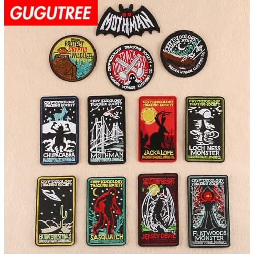 GUGUTREE embroidery Halloween patch animal cartoon patches badges applique patches for clothing DK-38