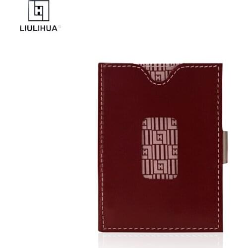 LLH 2020 new trending 3 fold wallet Genuine Leather Thin Minimalist wallet Slim Wallet With Front Pocket Card Holders And Cash