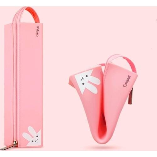 Fashion Silica Gel Pencil Bag Cartoon Large Capacity Zipper Pen Case Student School Office Supplies Fountain Pens Holder