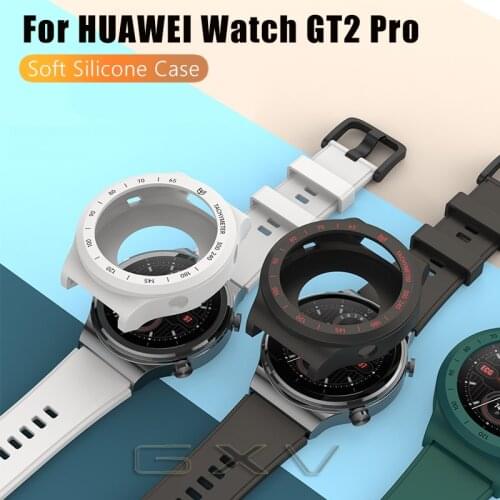 GXV TPU Silicone Soft Case for HUAWEI Watch GT2 Pro Silicone Strap Replacement Wristband Full Cover Frame Shell Protective Case
