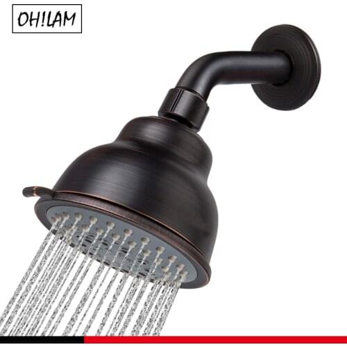 High Pressure Shower Head 4 Inches Rain Showerhead 5 Spray Settings Luxury Chrome ORB Replacement Bathroom Shower Heads