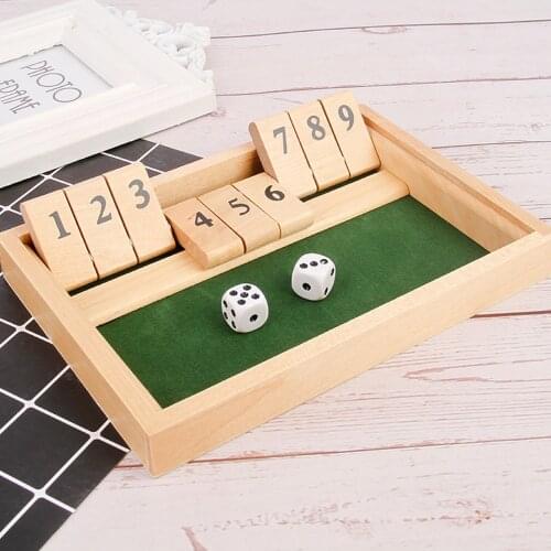Shut The Box Dice Board Game Party Leisure Entertainment Bar Supplies Wooden Digital Drinking Game Toys Wooden Board Game Set