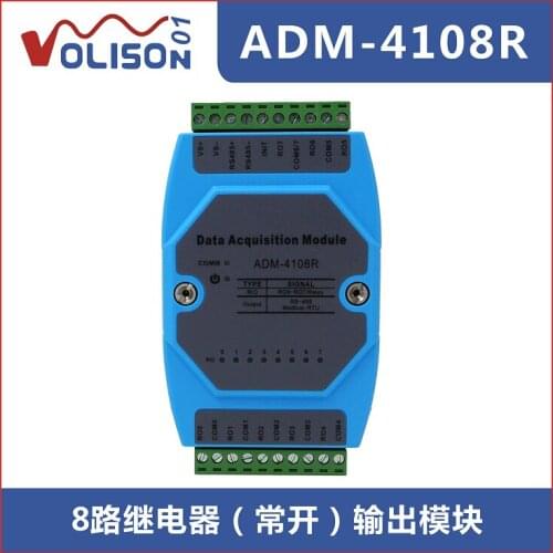 New ADM-4108R Modbus rtu 485 relay module 8-way relay extended PLC control