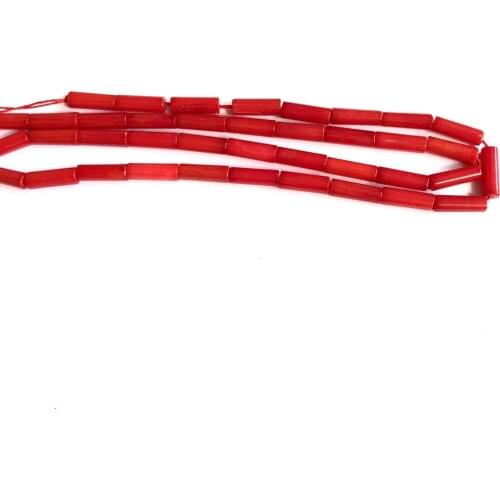 Wholesale 1string Natural Red Coral Beads 3x9mm Round Tube Beads For Jewelry Making 15.5"/string
