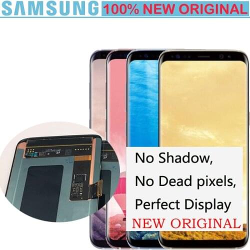NO Shadow ORIGINAL LCD Display For Samsung Galaxy s8 plus S8+ G955 G9550 G955F s9+ s9 plus G9650 G965 LCD Touch Screen Frame