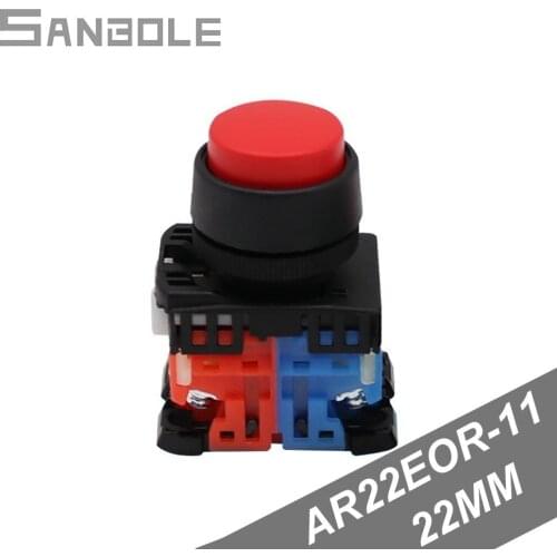 Push-button switch AR22EOR-11 High-head Reset 22MM Plastic Round Manual Momentary electrical switches Red/Green