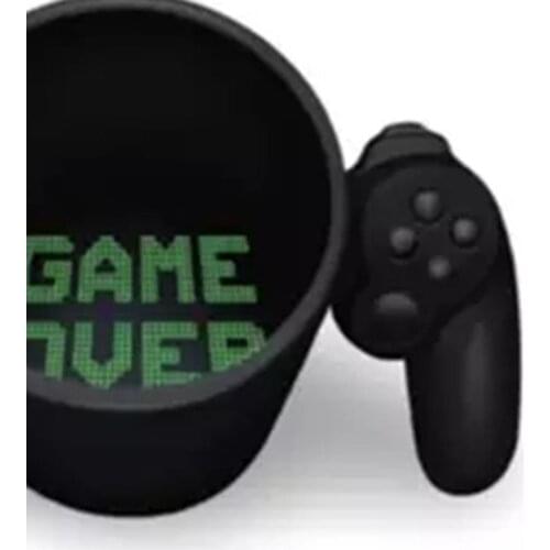 Personalized Creative Gamepad Shape Coffee Cup "Game Over" Letter Print Bottom GXMA