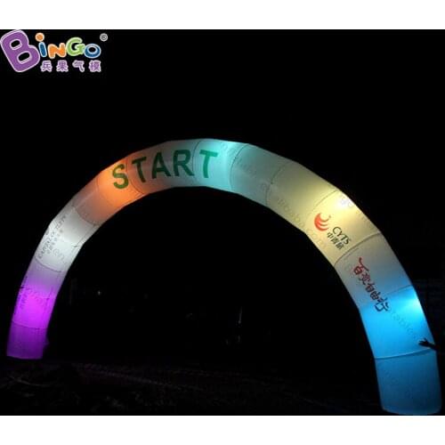 Customized 9.8 meters wide inflatable LED arch decorative color change blow up lighting start arch with motor toys